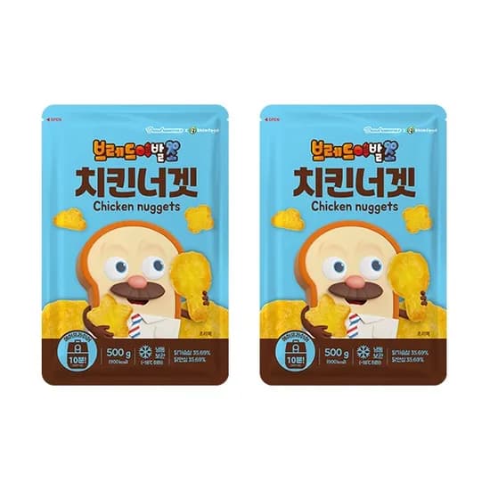 브레드이발소 치킨너겟, 500g, 2개