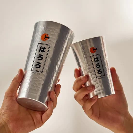 하로로 알루 사와 맥주컵 하이볼잔, 450ml+450ml, 2개