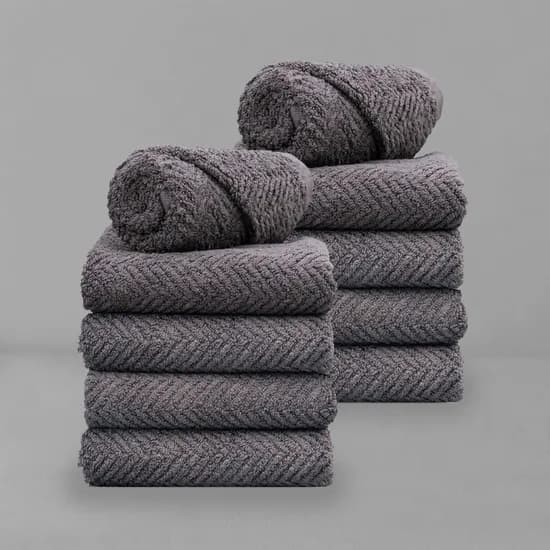 더 착한 헤링본 수건 40수 200g 딥그레이 10장