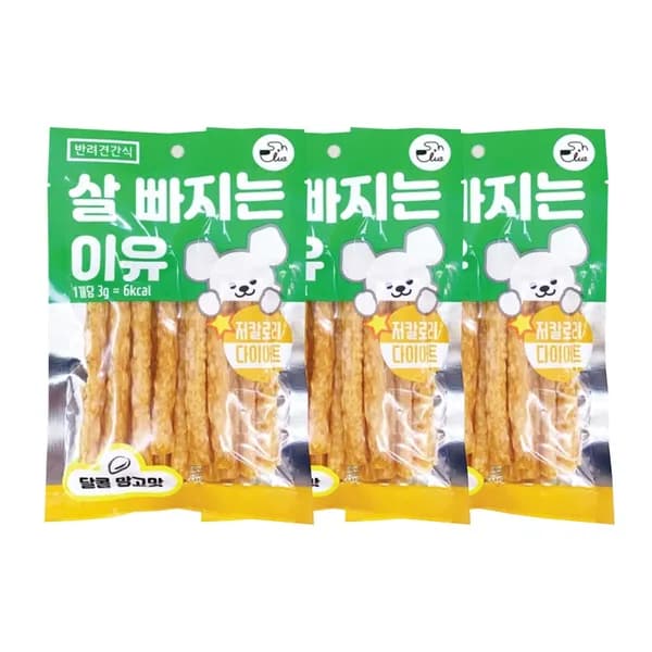 저칼로리 덴탈 강아지간식 망고 15개입 70g 3개