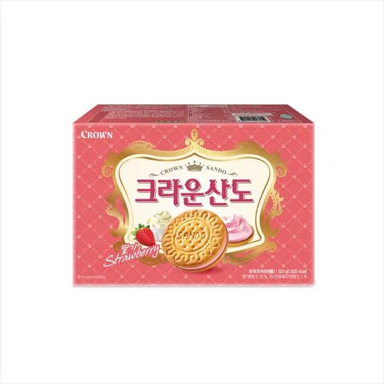 크라운제과 크라운산도 딸기 323g 2개