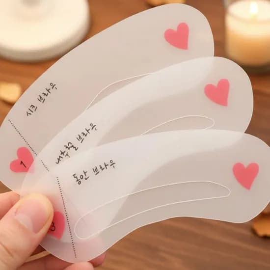 초보자 눈썹 그리기 가이드 메이크업 스텐실 틀, 3종묶음, 1세트