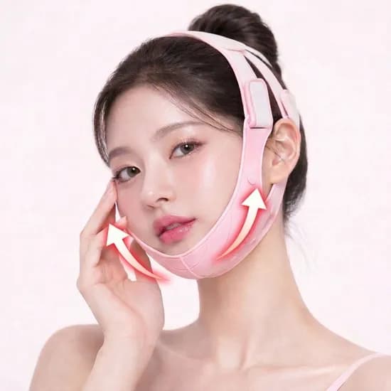 아루빈 브이라인 턱살 얼굴 리프팅밴드, 핑크, 1개