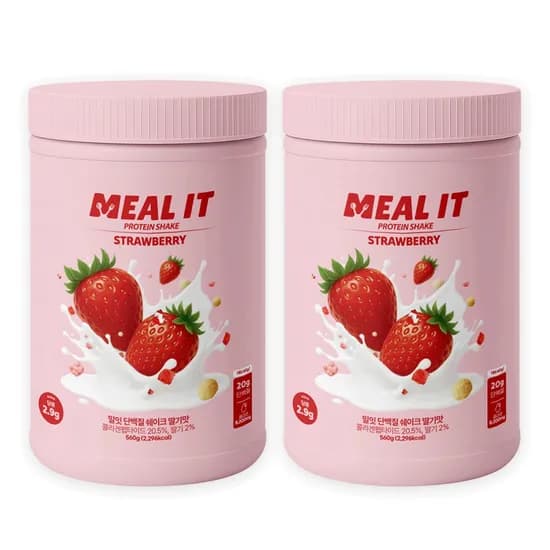 밀잇 식단관리 단백질 쉐이크 딸기맛 560g 2통