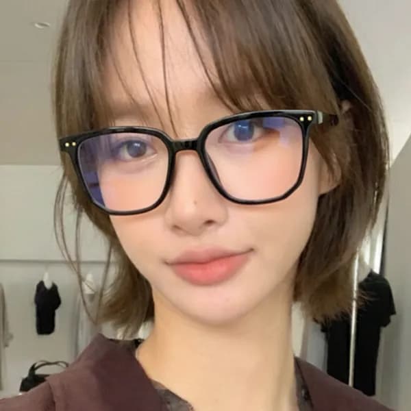 TED OPTICAL 빅사이즈 대두 블루라이트차단 뿔테 안경, 블랙, 1개