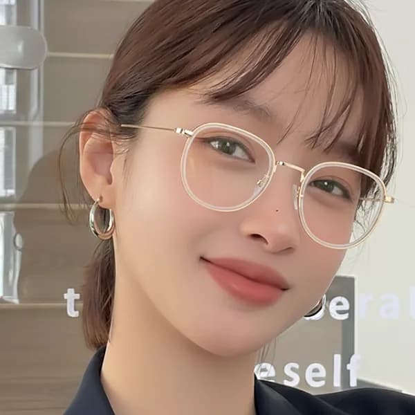 투명 골드 패션 안경 안경테만 1개