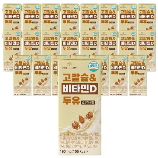 파이토메이드 고칼슘&비타민D 두유 호두아몬드, 190ml, 24개, 1세트