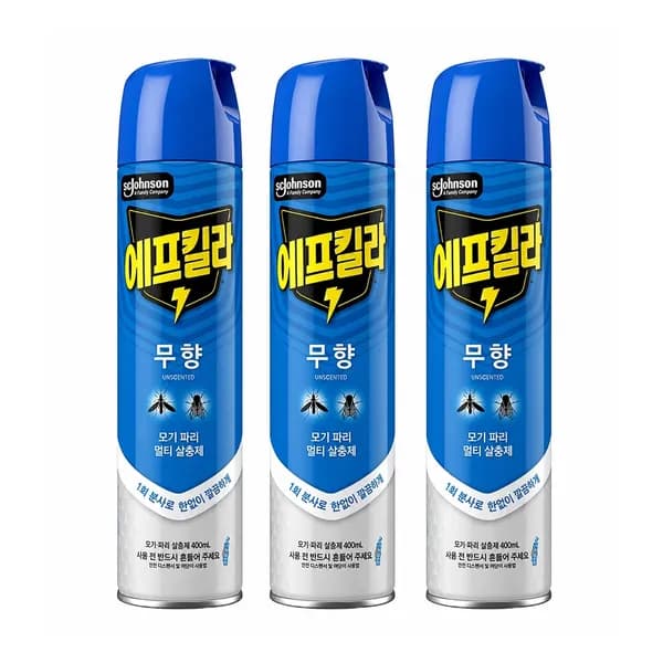 에프킬라 수성 무향 모기 파리 멀티 살충제 600ml 3개