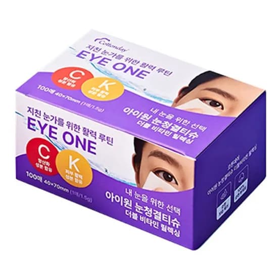 코튼데이 아이원 눈청결티슈 더블비타민 릴렉싱 100개 1박스
