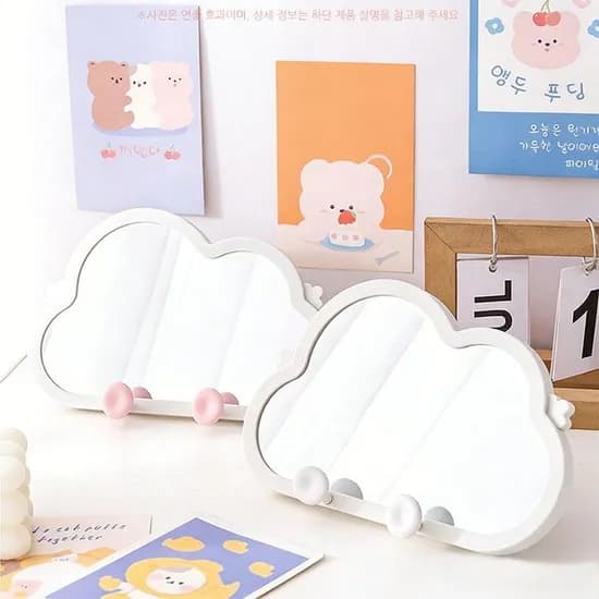 구름 탁상거울, 화이트, 1개