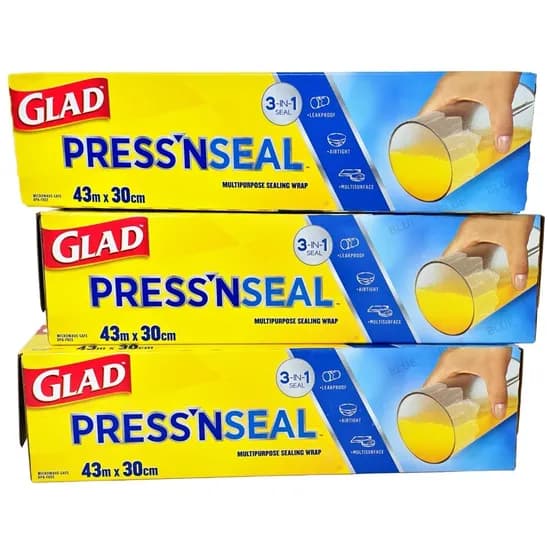 GLAD 글래드 프레스앤씰 매직랩, 30cm, 43.4m, 3팩