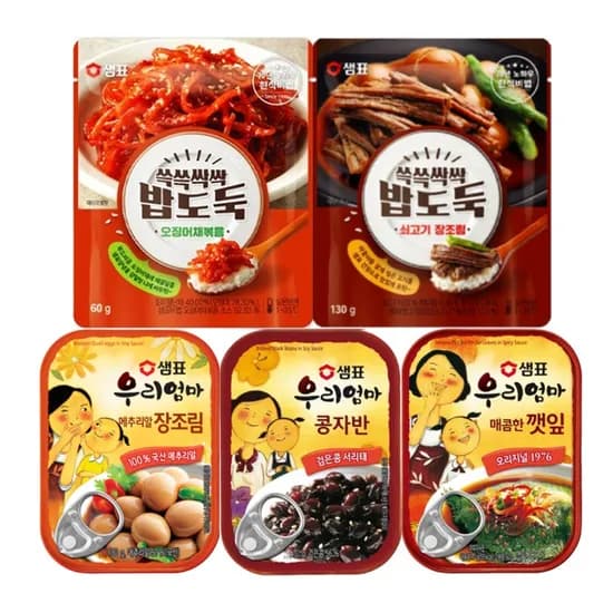 샘표 쓱쓱싹싹 밥도둑 쇠고기장조림 외 4종 460g 1세트
