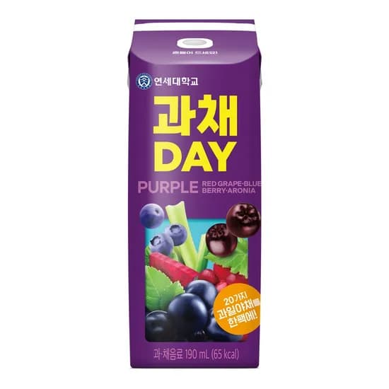 연세대학교 과채 DAY 퍼플 적포도 블루베리 아로니아, 190ml, 24개