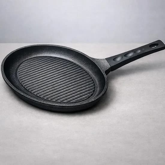 IH 인덕션 타원 그릴팬, 바이올렛, 35cm, 유리뚜껑, 1개