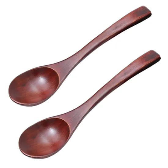 옻칠 화채스푼 디저트스푼 긴스푼 나무스푼, 18cm, 2개
