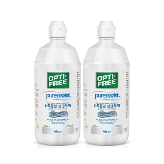 옵티프리 퓨어모이스트 렌즈세정액 420ml 2개