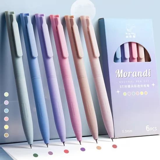 포인트키 파스텔 6색 볼펜, 모란디, 2세트