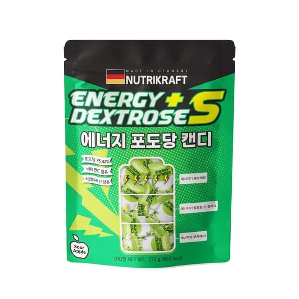뉴트리크라프트 독일 에너지 식염 포도당 캔디 청사과맛 100정