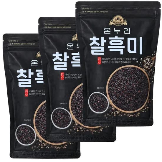 온누리잡곡 국내산 찰흑미 500g 3봉
