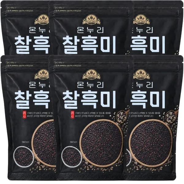 온누리잡곡 국내산 찰흑미 500g 6봉 13,500원