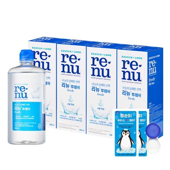 바슈롬 리뉴 후레쉬 렌즈세척액 500ml 4개