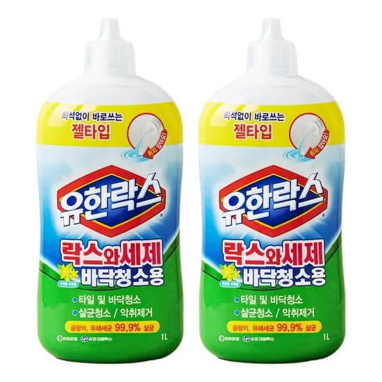 유한락스 락스와세제 바닥청소용 1L 2개