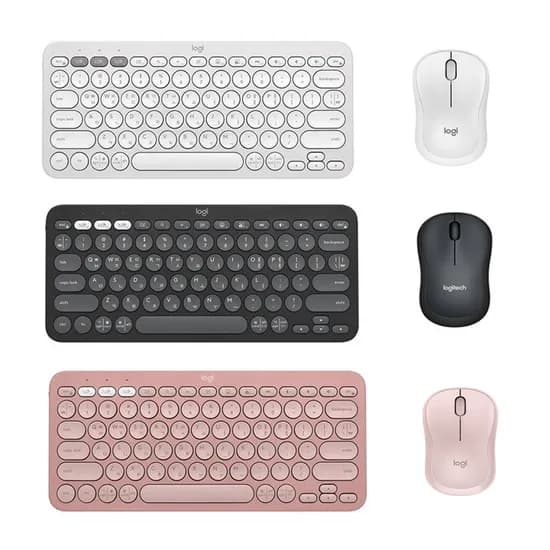 로지텍 K380S+M240 블루투스 키보드 마우스 세트, 수신기 미제공, 텐키리스, 화이트, 1개