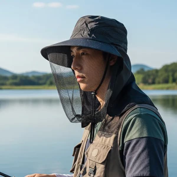 햇빛가리개 방충모자 블랙 1개