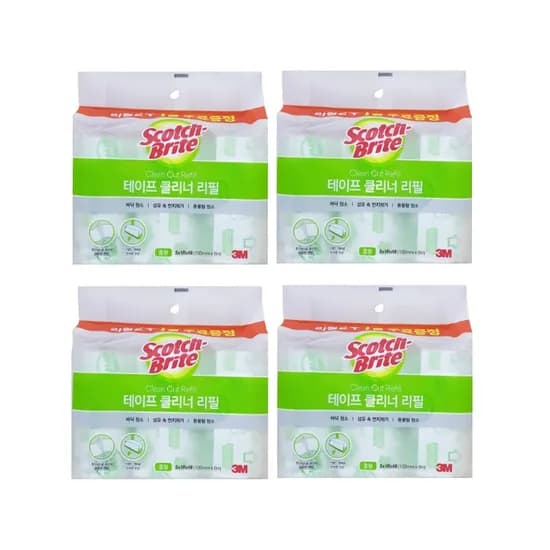 3M 스카치브라이트 테이프 클리너 리필 중형 3개입 4개