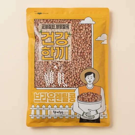 한끼농산 브라운렌틸콩 2kg 1개