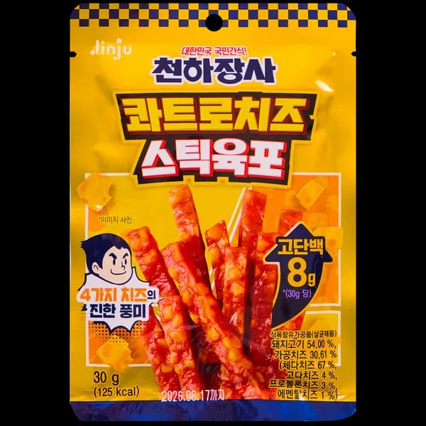 진주 천하장사 콰트로치즈 스틱육포 30g 10개