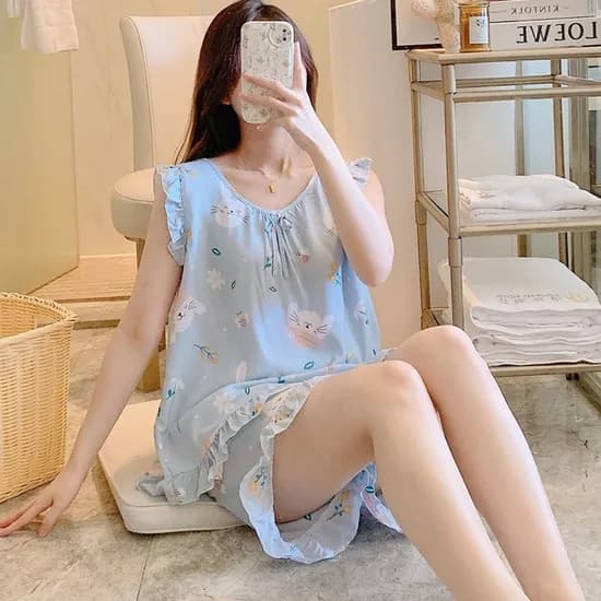 허블리 살랑살랑 아이스쿨 파자마세트, 블루래빗, FREE