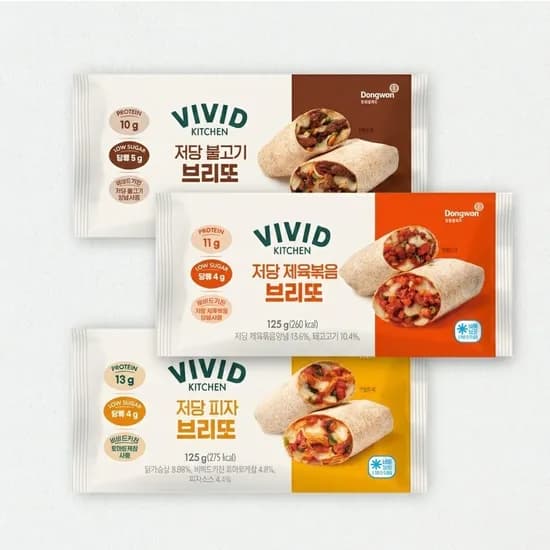 비비드키친 저당 브리또, 피자 2개 + 제육 2개 + 불고기 2개, 1세트