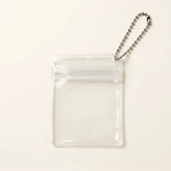 투명 PVC 지퍼백 볼체인 키링 DIY 세트 6x8cm 10개입