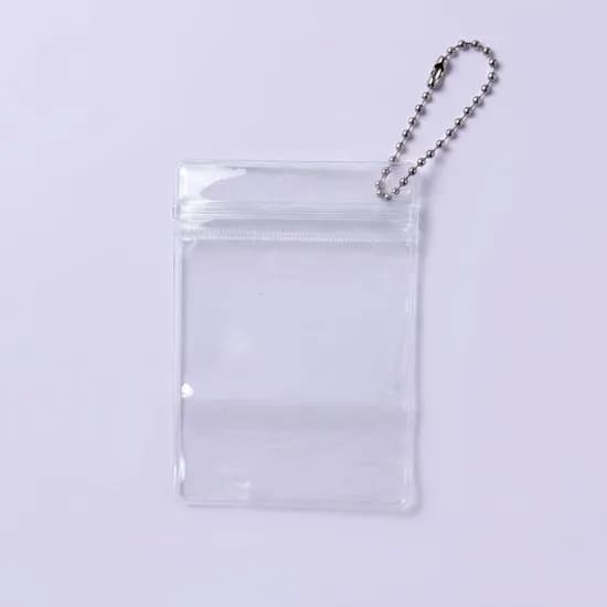투명 PVC지퍼백 볼체인 키링 DIY 세트 7x10cm 10개입