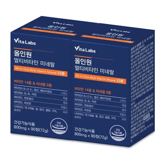 비타랩스 올인원 멀티비타민 미네랄 800mg 90정 2개