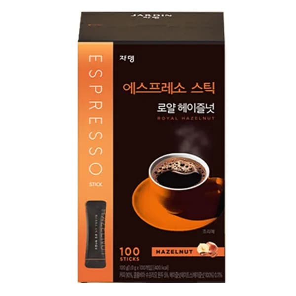 쟈뎅 에스프레소 스틱 로얄 헤이즐넛 1g 100봉 2개