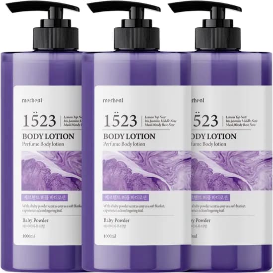 메르헨트 퍼퓸 바디로션, 베이비파우더향, 1000ml, 3개