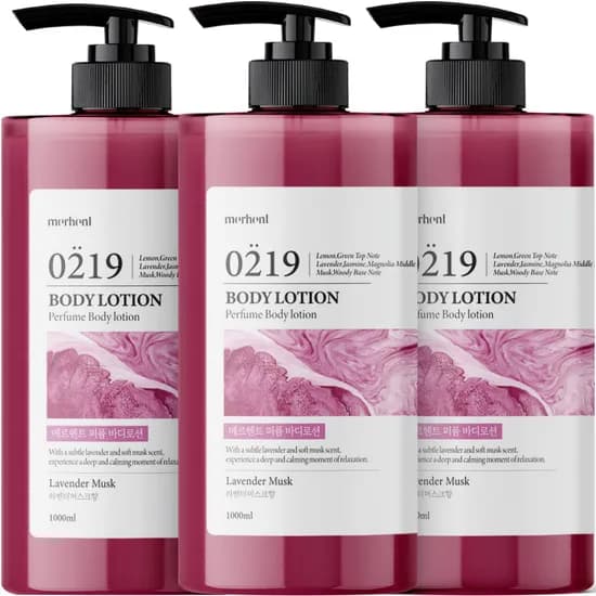 메르헨트 퍼퓸 대용량 바디로션, 라벤더머스향, 1000ml, 3개