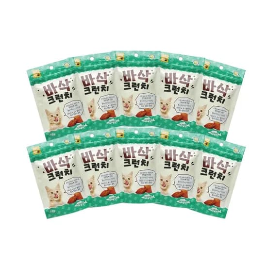 아임캣 바삭 크런치 고양이간식, 가다랑어, 70g, 10개