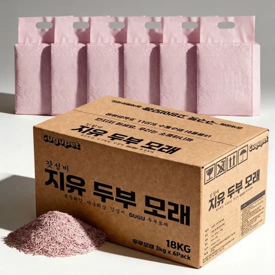 구구펫 두부 모래, 플라워, 8L, 6개