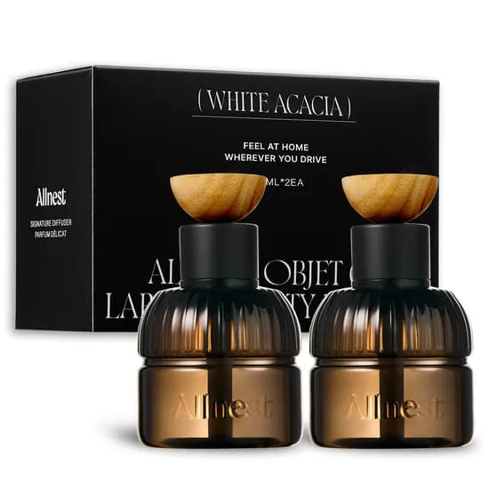 올네스트 오브제 컵홀더형 차량용 방향제, 화이트 아카시아, 100ml, 2개