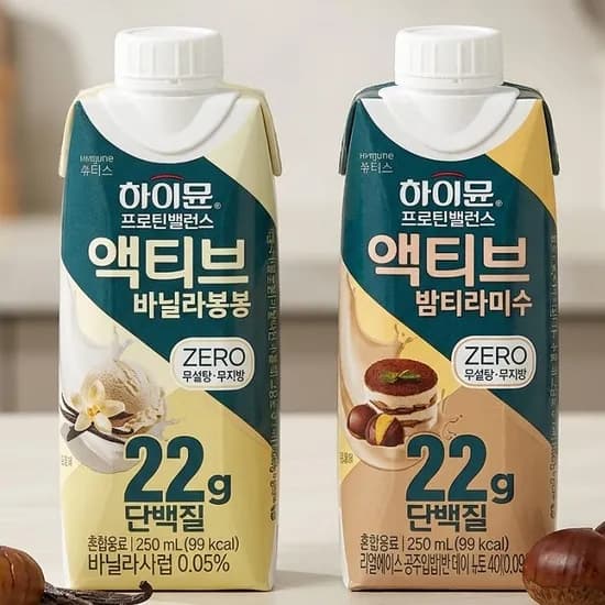 하이뮨 프로틴 밸런스 액티브 듀오팩 바닐라봉봉 밤티라미수 제로 250ml 12개 20,900원
