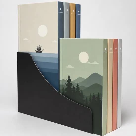 2단 책꽂이 블랙 7.5x22.8x15cm