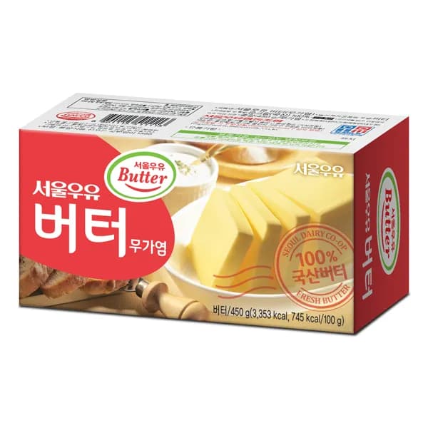 서울우유 무가염 버터 450g 1개 12,710원