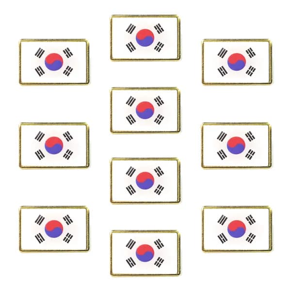 사각 태극기 배지 10개