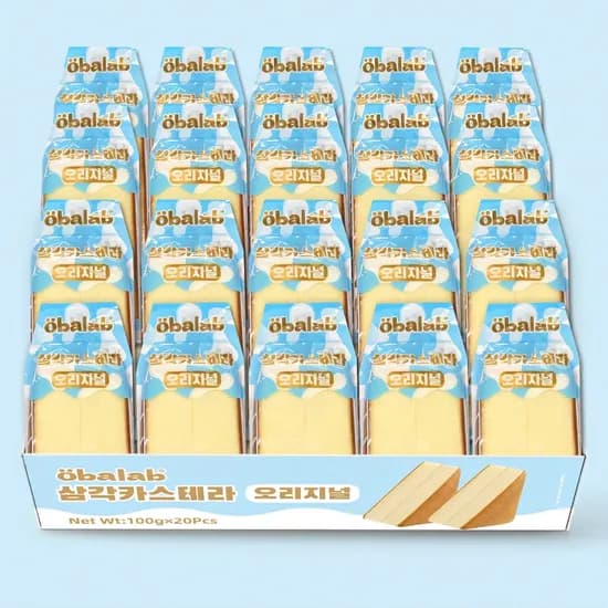 오바랩 삼각 카스테라 오리지널 100g 20개