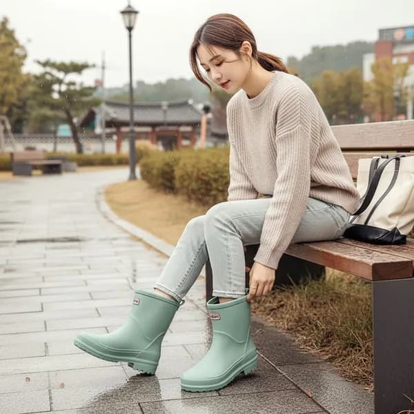 베르덴 여성 미들 레인부츠 민트 230mm