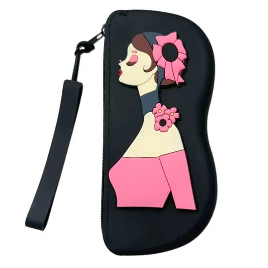 선우 입체 소프트 실리콘 안경케이스 B타입 블랙 1개