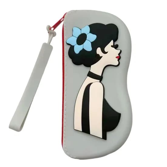 선우 입체 소프트 실리콘 안경케이스 B타입 그레이 1개
